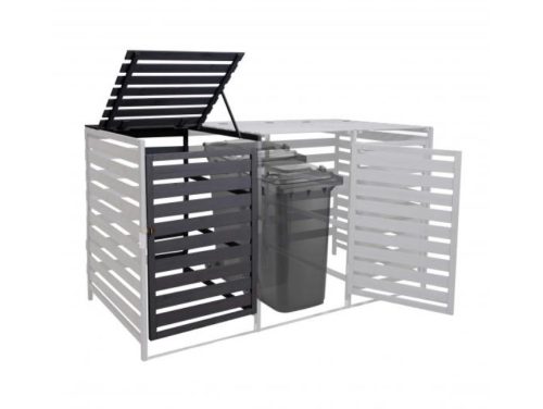 Garden trash can, wooden trash can, suitable for 1 additional trash can, for storing 80-240 liter trash cans, anthracite