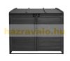 Garden bin storage wooden trash bin storage 2 bins 138x138x105 cm made of anthracite pine wood