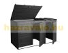 Garden bin storage wooden trash bin storage 3 bins 120x207x104 cm made of anthracite pine wood