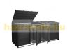 Garden bin storage wooden trash bin storage 4 bins 116x66x92 cm made of anthracite pine wood