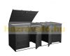 Garden bin storage wooden trash bin storage 4 bins 116x66x92 cm made of anthracite pine wood