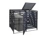 Garden bin storage wooden trash bin storage for storing 2 80-240 liter bins, anthracite