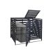 Garden bin storage wooden trash bin storage for storing 2 80-240 liter bins, anthracite