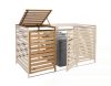  Garden trash can wooden trash can storage for 1 additional trash can suitable for storing 80-240 liter trash brown