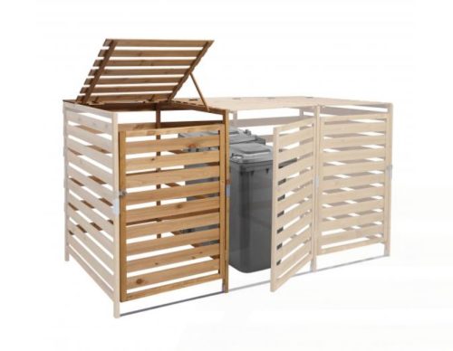  Garden trash can wooden trash can storage for 1 additional trash can suitable for storing 80-240 liter trash brown