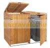 Garden trash can, wooden trash can, 2 containers, 126x158x98 cm, brown pine wood trash can
