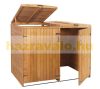 Garden trash can, wooden trash can, 2 containers, 126x158x98 cm, brown pine wood trash can