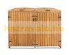 Garden trash can, wooden trash can, 2 containers, 126x158x98 cm, brown pine wood trash can