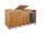 Garden trash bin wooden trash bin storage 3 bins 126x237x98 cm brown pine wood garbage holder