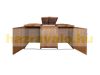 Garden trash bin wooden trash bin storage 3 bins 126x237x98 cm brown pine wood garbage holder