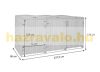 Garden trash bin wooden trash bin storage 3 bins 126x237x98 cm brown pine wood garbage holder