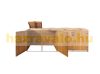 Garden trash bin wooden trash bin storage 4 bins 126x316x98 cm brown pine wood garbage bin holder