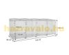 Garden trash bin wooden trash bin storage 4 bins 126x316x98 cm brown pine wood garbage bin holder