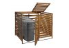 Garden bin storage wooden trash bin storage for storing 2 80-240 liter bins, brown