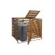 Garden bin storage wooden trash bin storage for storing 2 80-240 liter bins, brown