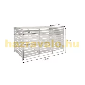   Kerti kukatároló fa szemeteskuka tároló 3 db 80-240 literes kuka tárolására barna