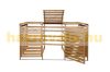 Garden bin storage wooden trash bin storage for storing 3 80-240 liter bins, brown