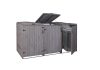 Garden bin storage bin storage for 3 80-240 liter bins 120x75x96 solid wood anthracite gray