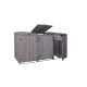 Garden bin storage bin storage for 3 80-240 liter bins 120x75x96 solid wood anthracite gray