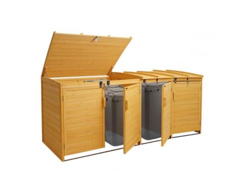 Garden bin storage bin storage bin for 4/8 80-240 liter bins 116x66x92 cm solid wood 