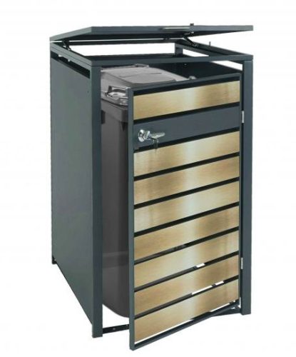 Garden waste bin galvanized steel waste bin bin 1 bin 117x68x80 cm anthracite-gold