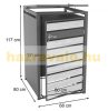 Garden waste bin galvanized steel waste bin bin 1 bin 117x68x80 cm anthracite-gold