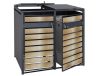Garden bin storage galvanized steel trash bin storage 2 bins 117x132x80 cm anthracite-gold