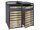Garden bin storage galvanized steel trash bin storage 2 bins 117x132x80 cm anthracite-gold