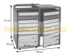 Garden bin storage galvanized steel trash bin storage 2 bins 117x132x80 cm anthracite-gold