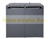 Garden bin storage galvanized steel trash bin storage 2 bins 117x132x80 cm anthracite-gold