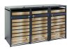 Garden bin storage galvanized steel trash bin storage 3 bins 117x200x80 cm anthracite-gold
