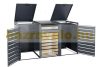 Garden bin storage galvanized steel trash bin storage 3 bins 117x200x80 cm anthracite-gold