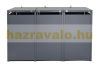 Garden bin storage galvanized steel trash bin storage 3 bins 117x200x80 cm anthracite-gold