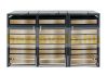 Garden bin storage galvanized steel trash bin storage 3 bins 117x200x80 cm anthracite-gold
