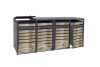 Garden bin storage galvanized steel trash bin storage 4 bins 117x264x80 cm anthracite-gold