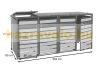 Garden bin storage galvanized steel trash bin storage 4 bins 117x264x80 cm anthracite-gold