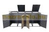 Garden bin storage galvanized steel trash bin storage 4 bins 117x264x80 cm anthracite-gold