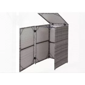 HWC-E25 Szemeteskuka tároló polirattan 120 liter szürke