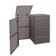 HWC-E25 Double Garbage can storage poly rattan 120 liters gray