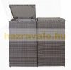 HWC-E25 Double Garbage can storage poly rattan 120 liters gray