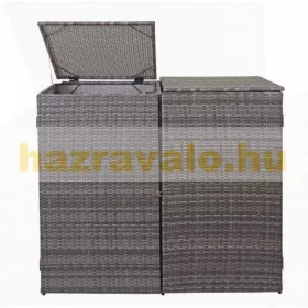   HWC-E25 Dupla Szemeteskuka tároló polirattan 120 liter szürke