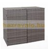 HWC-E25 Double Garbage can storage poly rattan 120 liters gray