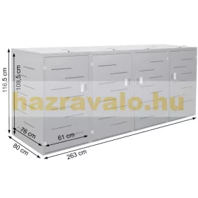   HWC-E83 4 részes Szemeteskuka tároló bővíthető rozsdamentes acél 