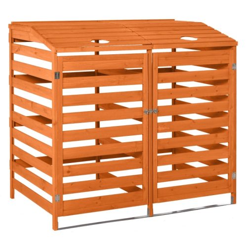 Garden bin storage wooden trash bin storage 2 bins 131x85x125 cm