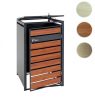 Garden bin storage galvanized steel trash bin storage 1 bin 117x68x80 cm dark brown