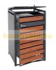 Garden bin storage galvanized steel trash bin storage 1 bin 117x68x80 cm dark brown