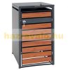 Garden bin storage galvanized steel trash bin storage 1 bin 117x68x80 cm dark brown