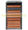 Garden bin storage galvanized steel trash bin storage 1 bin 117x68x80 cm dark brown