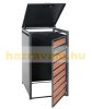 Garden bin storage galvanized steel trash bin storage 1 bin 117x68x80 cm dark brown