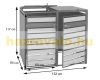 Garden bin storage galvanized steel trash bin storage 2 bins 117x132x80 cm dark brown